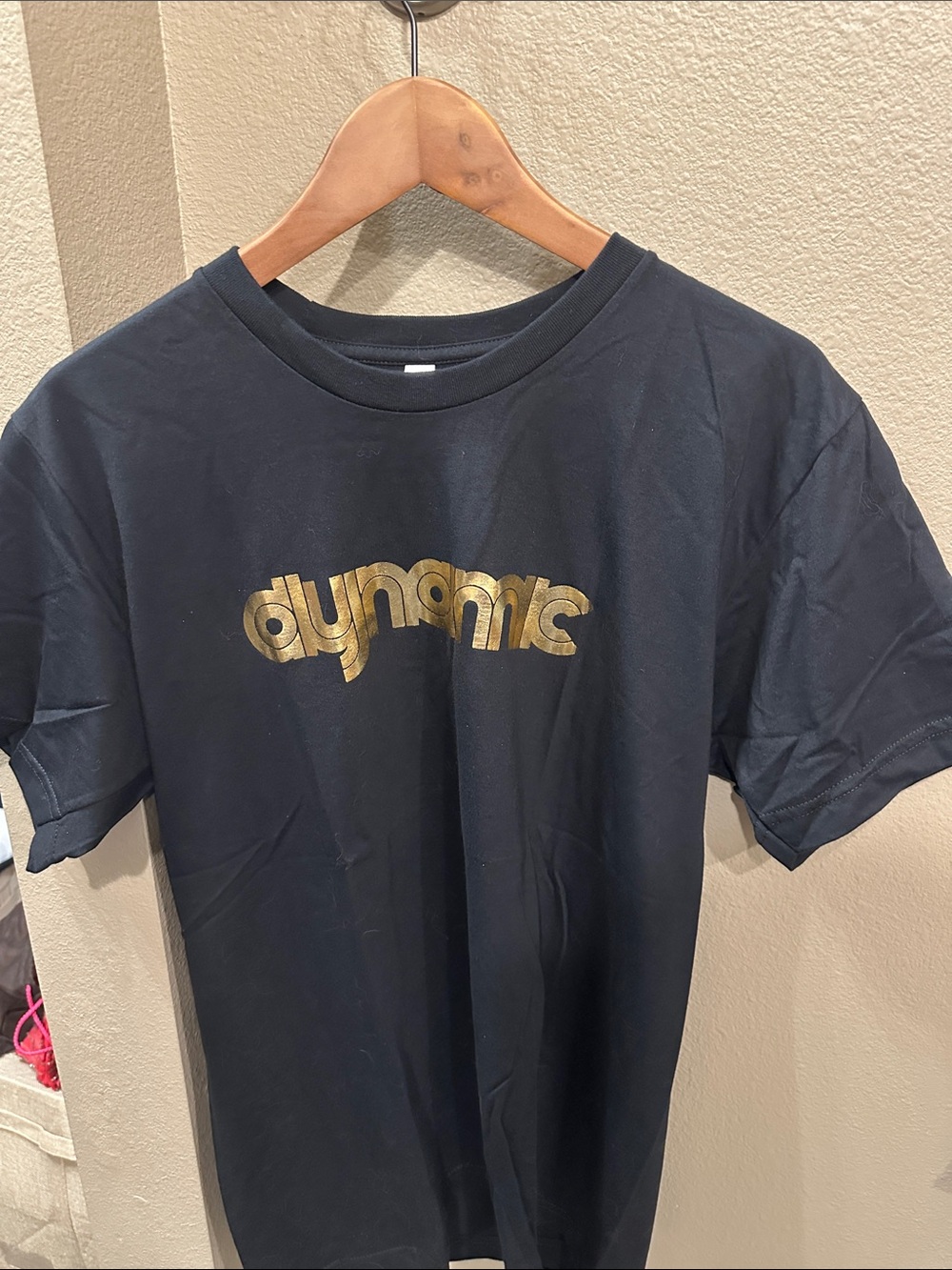 American Apparel Black Tee with Metallic Gold Logo